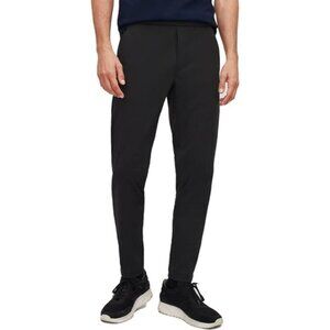 2 Bonobos Men's The Anywhere Pant  Jet Black Tapered Leg Snap Drawstring Size Lg